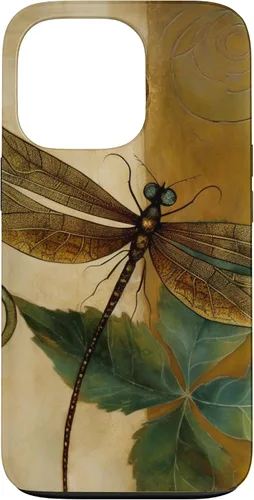 Vista 10 de Funda para iPhone 16 con diseño floral de libélula bohemia