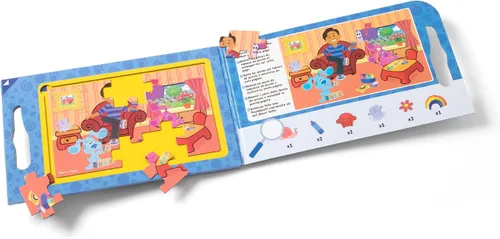 Vista 4 de Melissa & Doug Blue's Clues & You! Rompecabezas magnéticos para llevar (2 rompecabezas de 15 piezas)