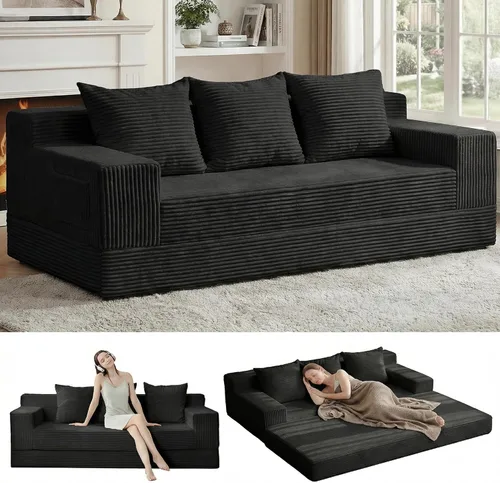 Vista 16 de Sofá cama convertible sin hueso de gran tamaño, sofá cama futón plegable, sofá cama tamaño Queen, sofá plegable sin hueso, sofá cama extraíble