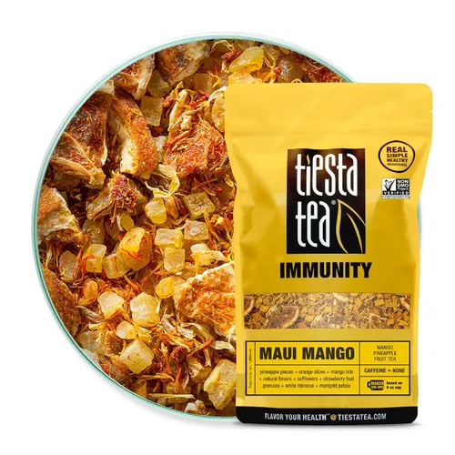 Vista 2 de Tiesta Tea Mezcla de té de hierbas con mango y piña y arándanos hibisco (16 oz)