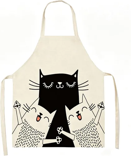 Vista 8 de Delantal de gato lindo delantal de cocina para mujeres y hombres, delantales divertidos para cocinar, hornear, pintura, jardinería y fiesta