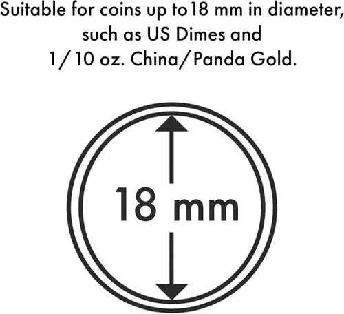 Vista 3 de Lighthouse - Cápsulas redondas para monedas, protección resistente a los arañazos para monedas de 0.709 in, paquete de 10