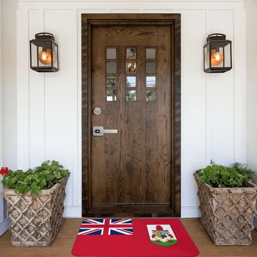 Vista 6 de Tapete de baño con diseño de bandera de Bermudas, antideslizante, de 16 x 24 pulgadas, para puerta de cocina