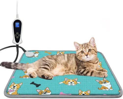 Vista 10 de Almohadilla térmica para perros grandes de 34 x 21 pulgadas con interruptor de termostato inteligente y cable resistente a las masticadas