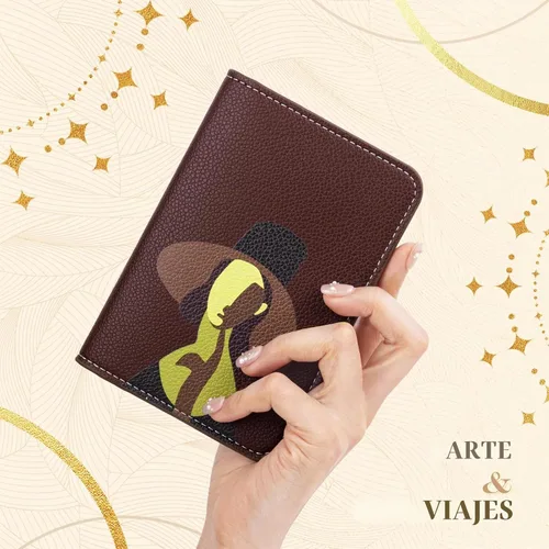 Vista 7 de Lychii Soporte para pasaporte, billetera de viaje con bloqueo RFID, funda Chocolate