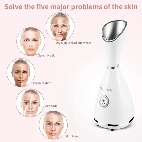 Vista 3 de GETANYE Vaporizador Facial Nano Iónico – Penetración 10X para Facial, Desobstruye los Poros, Humidificador Hidratante de Spa con Kit de Eliminación