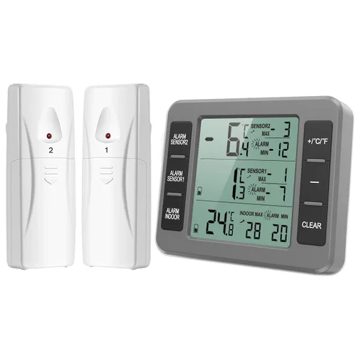 Vista 9 de Termómetro de Refrigerador AMIR (Nueva Versión), Termómetro Inalámbrico para Interior y Exterior, Sensor de Monitoreo de Temperatura con Alarma