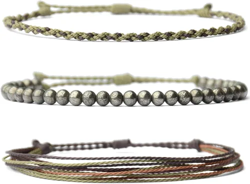 Vista 45 de Pulsera curativa hecha a mano con cuentas de piedra natural, regalo para hombres, pulsera de cuerda ajustable