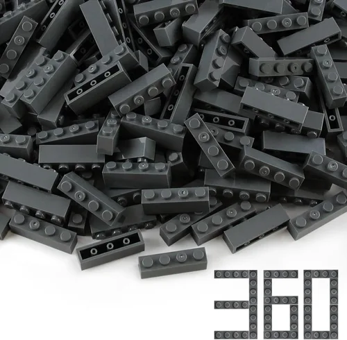 Vista 5 de 1x4 Ladrillos a granel Negro Clásico Edificio Juego Bloques Set Juguete Básico 3010 360 piezas de accesorios compatibles con 3010 3066 marcas