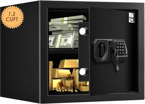 Vista 10 de Tenamic Caja de seguridad digital electrónica de 0.23 pies cúbicos, caja de seguridad digital con teclado, caja fuerte para gabinete, acero