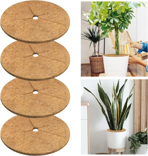 Vista 9 de Legigo 10 piezas Anillos de Mantillo de Fibra de Coco Alfombrilla Protectora de Plantas de Árbol, 6 Pulgadas Anillo de Protección de Árbol de Fibra