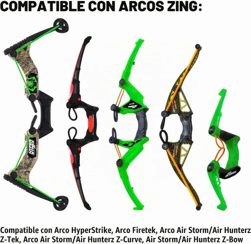 Vista 4 de Zing Zonic - Paquete de recambio de flechas silbantes, 10 flechas verdes, compatible con HyperStrike Firetek Z-Tek Z-Curve Z-Bow juguete de tiro