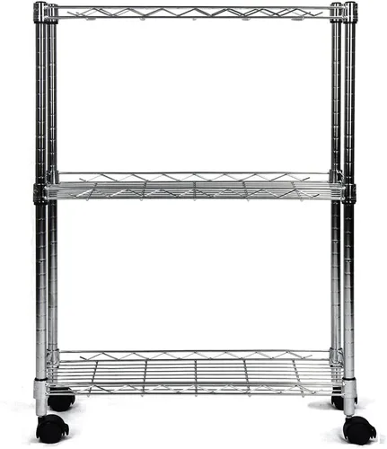Vista 2 de Oceanstar carrito práctico multiuso con 3 estantes, cromado