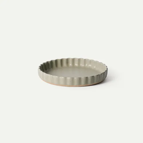 Vista 18 de MORA Molde de cerámica para tartas, fuente grande de porcelana de 9.5 pulgadas para tartas, quiche, pastel, flan, etc. Borde acanalado con volantes
