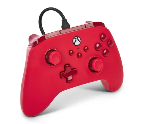 Vista 2 de PowerA Advantage Wired Controller for Xbox Series XS - Red, Xbox Controller with Detachable 10ft USB-C Cable, Mappable Buttons, Trigger Locks and