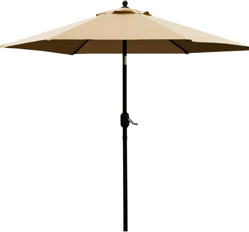Vista 17 de Sunnyglade Sombrilla de Patio de 7.5 Pies para Exteriores, Sombrilla de Mesa de Mercado con Botón de Presión de Inclinación/Manivela, 6 Varillas