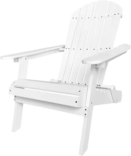 Vista 6 de Dopinmin Silla plegable de césped, silla para jardín de patio al aire libre, silla Adirondack de madera natural