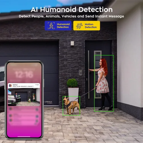 Vista 6 de xmartO [Dual-CAM 180+° FOV] Cámara de seguridad para el hogar WiFi 6 6MP 2 en 1 con seguimiento de IA, zoom de inclinación panorámica, banda dual