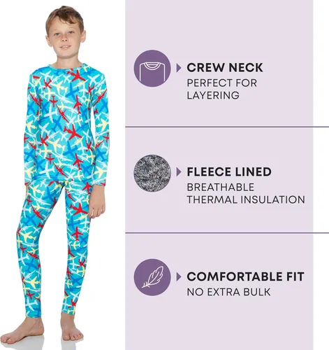 Vista 127 de Rocky Ropa interior térmica para niños, ropa interior larga para niños, capa base para clima frío/esquí