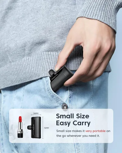 Vista 4 de Kuulaa Cargador portátil USB C Power Bank 4500mAh pequeño cargador de teléfono portátil Android compacto enchufable paquete de batería portátil