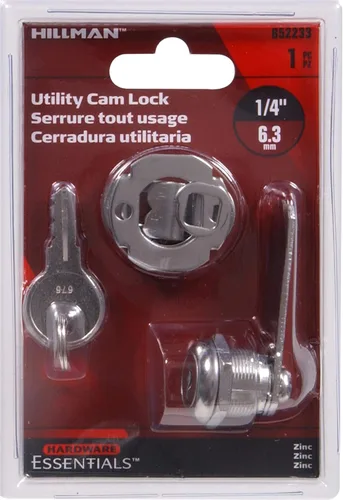 Vista 2 de Hillman Hardware Essentials 852233 - Cerradura de leva para cajón de puerta, zinc de 1/4 pulgadas
