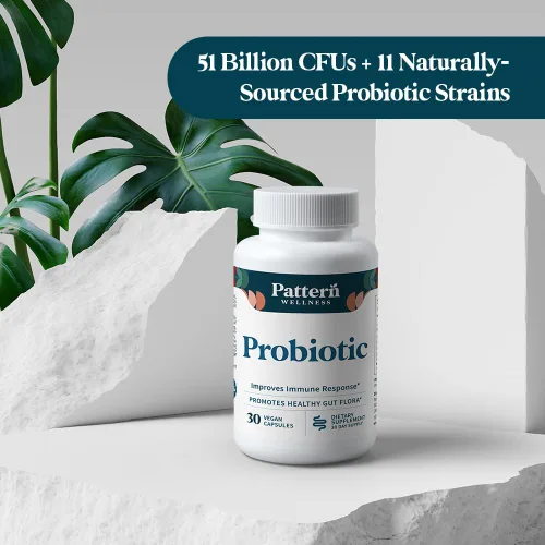 Vista 6 de Pattern Wellness Suplemento probiótico - 51 mil millones de UFC - Apoya el equilibrio digestivo y el bienestar intestinal - De origen consciente