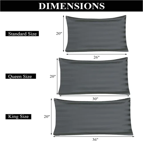 Vista 160 de Juego de 2 fundas de almohada 100% de algodón egipcio, fundas de almohada refrescantes de 400 hilos, fundas de almohada suaves y transpirables