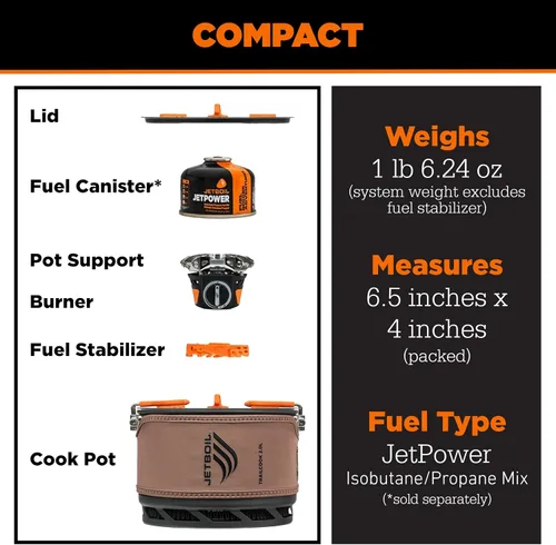 Vista 7 de Jetboil TrailCook - Estufa de camping y mochilero con control de calor ajustable, nuevo para 2026, color marrón