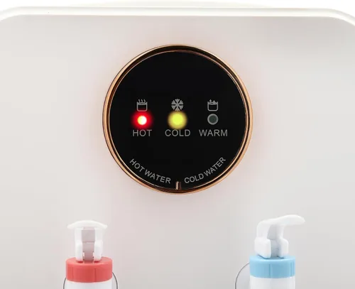 Vista 9 de Dispensador de agua de encimera de carga superior de 110 V, mini enfriador de agua con agua caliente, fría y a temperatura ambiente, dispensador