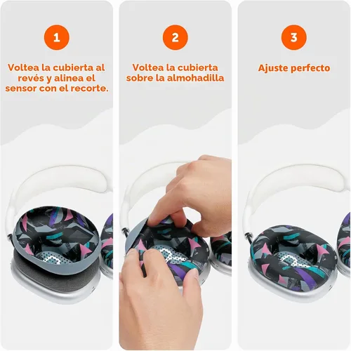 Vista 6 de WC SweatZ Max - Fundas protectoras patentadas para almohadillas de Airpods Max fabricadas por Wicked Cushions Resistente al sudor y fácilmente