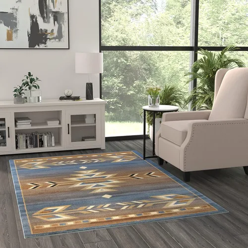 Vista 5 de Masada Masada Rugs Southwest - Alfombra nativa americana de 2 x 3 pies, color verde