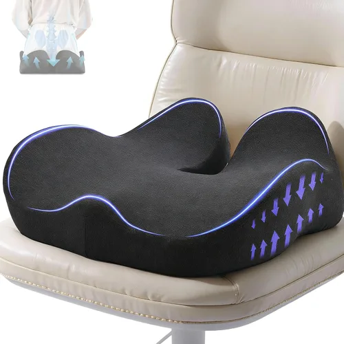 Vista 10 de CXC Cojines de asiento para sillas de oficina, espuma viscoelástica Negro