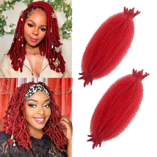 Vista 34 de Extensiones de cabello trenzado con resorte Marley Twist de 8 pulgadas, paquete de 8 para niños, cabello rizado y trenzado kinky, locs suaves