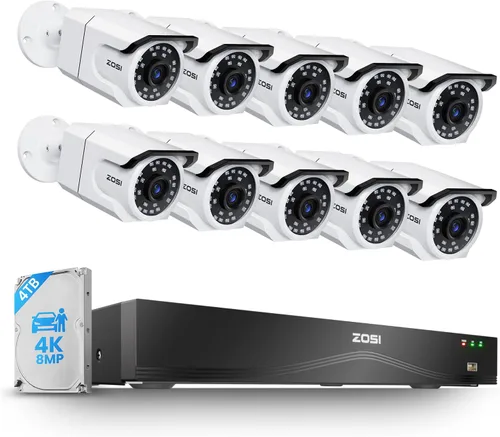 Vista 12 de ZOSI Sistema de cámara de seguridad PoE de 16CH 4K, 8X cámaras metálicas
