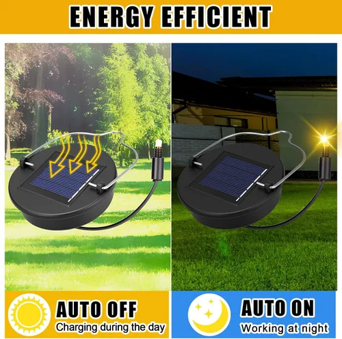 Vista 3 de Kingdder Paquete de 6 piezas de repuesto de luz solar, tapa de repuesto de linterna solar de 3 pulgadas con batería recargable de 600 mAh, piezas
