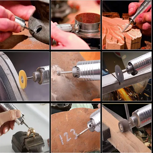 Vista 5 de Amoladora de eje flexible Carver Herramienta giratoria para tallar Herramientas multifunción para trabajar el metal, control de pedal de pie, 30