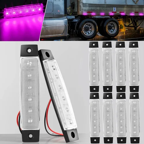 Vista 8 de BJZ luces LED para remolque verdes, 6 luces LED, barra de luz de señal de giro, indicador de luz de 3.8" para parte delantera y trasera