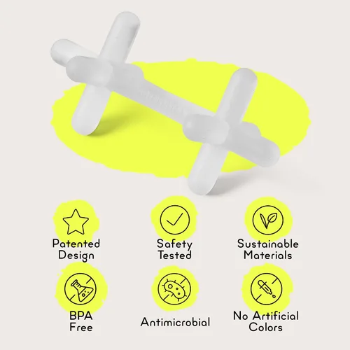 Vista 3 de Juguetes de dentición de silicona para bebés, mordedor para bebés, niños pequeños, recién nacidos, certificado por CPSIA, material formulado por