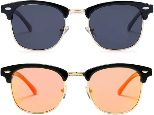Vista 12 de Pro Acme Gafas de sol polarizadas semi sin montura con protección UV 400 para mujeres y hombres