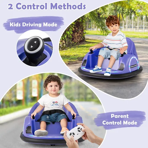 Vista 2 de Costzon Coche de parachoques eléctrico de 12 V para niños con control Morado oscuro