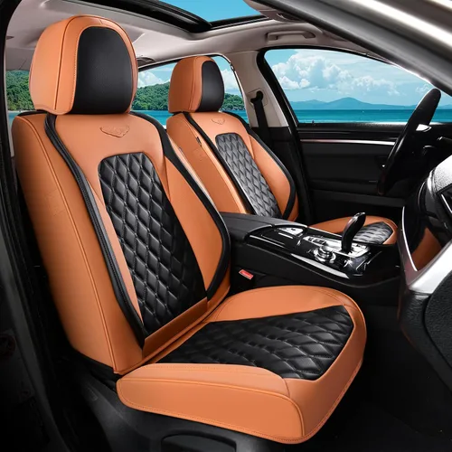 Vista 24 de Coverado Fundas de asiento delantero, fundas de asiento delantero de automóvil, fundas de asiento de piel de napa para automóviles, fundas