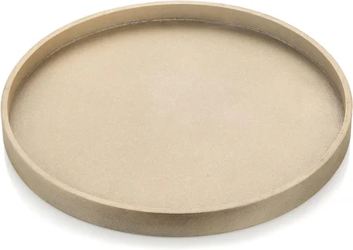 Vista 13 de Hanobe Bandeja Decorativa para Mesa de Café: Bandeja Redonda de Madera Lavada en Blanco, Bandejas Rústicas de Madera Circulares, Centro de Mesa