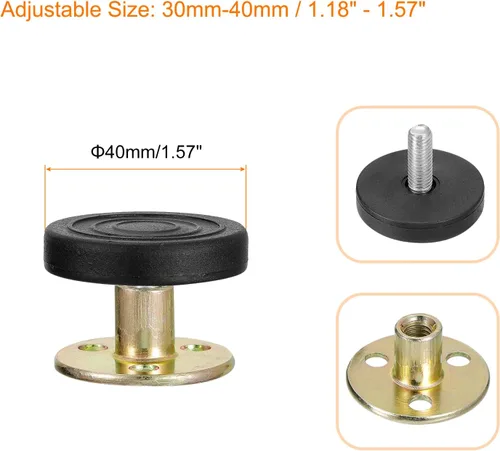 Vista 2 de uxcell Marco de cama ajustable roscado fijador antivibración, tapones de cabecero de 1.18 a 1.57 pulgadas (1.181-1.575 in), antigolpes y ruido