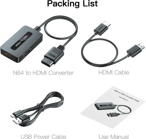 Vista 2 de Convertidor N64 a HDMI, compatible con 4 316 interruptor de relación 9, cable HDMI para N64, cable conversor Nintendo 64 a HDMI compatible