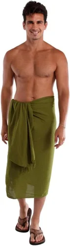 Vista 9 de 1 World Sarongs Pareo para hombre con motivo tradicional Negro