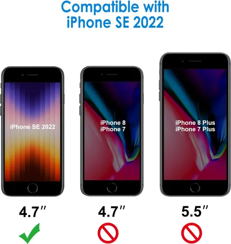 Vista 2 de JETech Protector de pantalla de privacidad para iPhone SE 3 (3ª edición 2022) de 4.7 pulgadas, película de vidrio templado antiespía, compatible