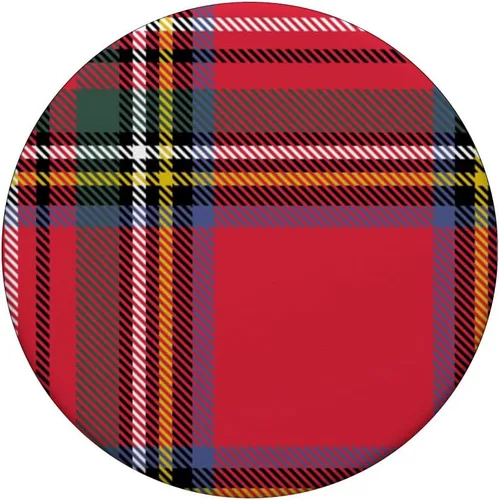 Vista 3 de PopSockets de Navidad a cuadros rojos PopGrip intercambiables