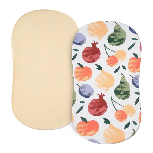 Vista 13 de Sábanas de moisés de bebé para niñas y niños, paquete de 2 sábanas de bebé para colchón de moisés cuadrado rectangular ovalado, 33 x 16 pulgadas