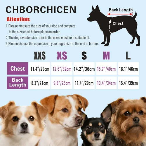 Vista 4 de CHBORCHICEN Suéteres de punto para perros pequeños, sudadera cálida para mascotas gatos, ropa de invierno, suéter de gatito y cachorro