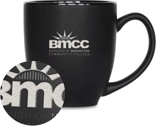 Vista 352 de Rico Industries - Taza de cerámica mate negra con grabado láser estándar de 15oz para NCAA (escuelas T & U) - Para bebidas calientes o frías